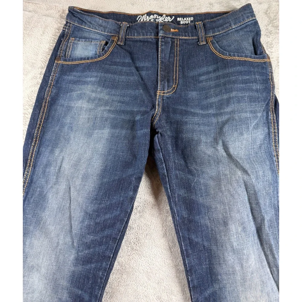Wrangler Retro Relaxed Boot Jeans 33x30 Dark Wash Stretch Cowboy Western Denim